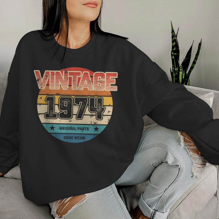 Vintage 1974 Bday Originalteile 50 Geburtstag Papa Mama Sweatshirt Frauen Geschenke für Sie