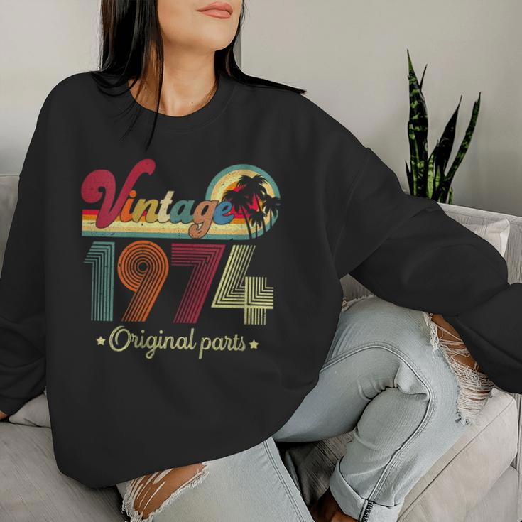 Vintage 1974 Original Parts Cool And 48Th Birthday Women Sweatshirt Gifts for Her