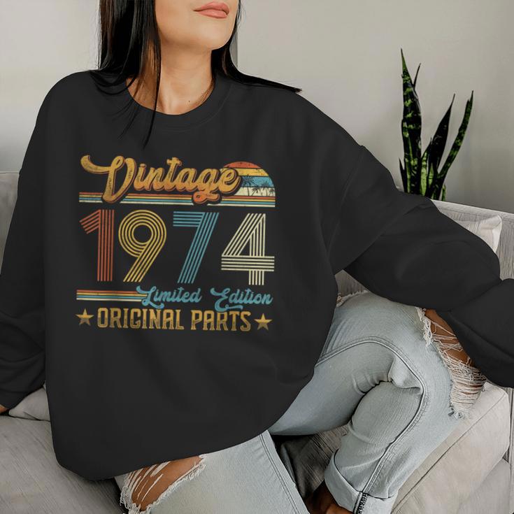 Vintage 1974 Originalteile Retro 50 Geburtstag Papa Mama Sweatshirt Frauen Geschenke für Sie