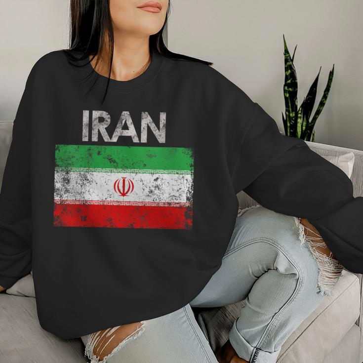Vintage Iran Iranian Flag Pride Women Sweatshirt Gifts for Her