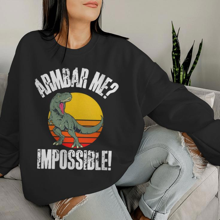 Vintage Jiu-JitsuRex Armbar Me Bjj Dinosaur Humor Women Sweatshirt Gifts for Her