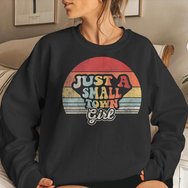 Vintage Retro Just A Small Town Girl Womens Women Sweatshirt Gifts for Her