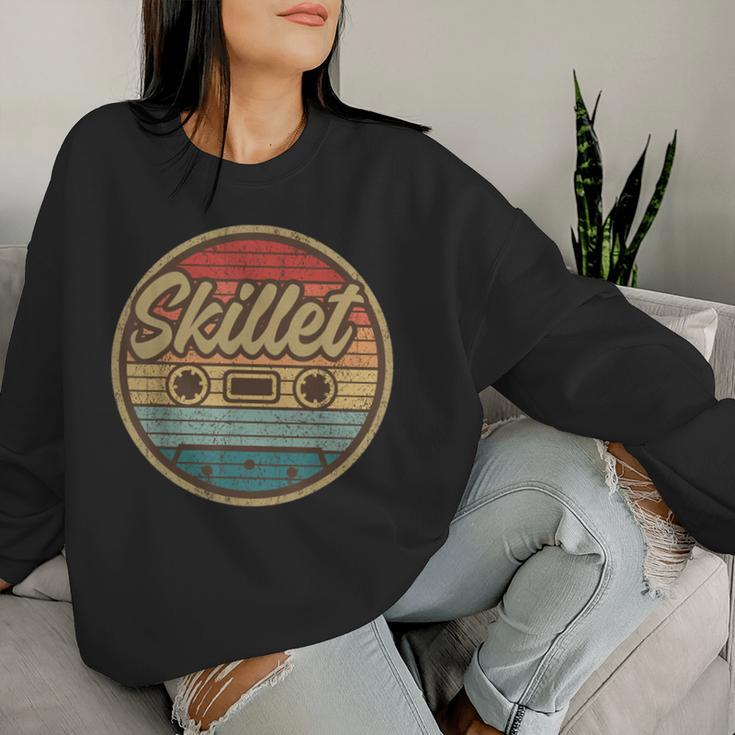 Vintage Skillets Cassette Retro Circle Christian Rock Music Women Sweatshirt Gifts for Her