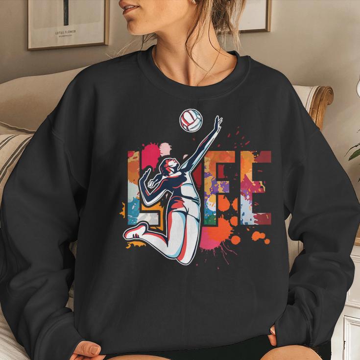 Volleyball Player Colorful Girls Sports Graphic Women Sweatshirt Gifts for Her