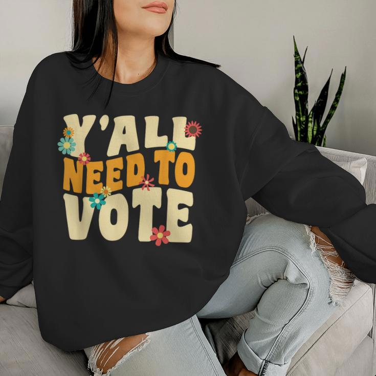 Vote Groovy Retro 70S 1973 Y'all Need To Vote Voting Women Sweatshirt Gifts for Her