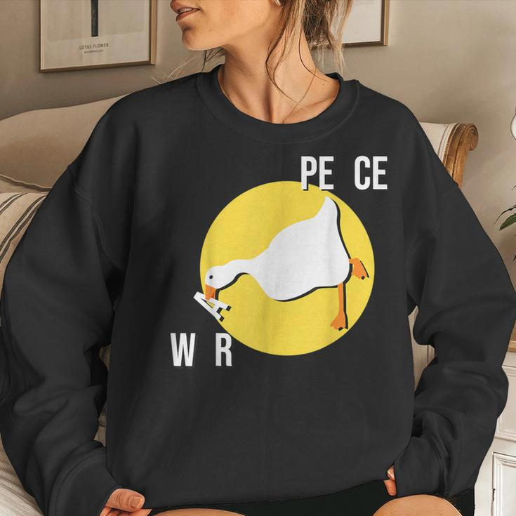 Make War Not Peace Meme Untitled Meme Goose Duck Want Wars Women Sweatshirt Gifts for Her