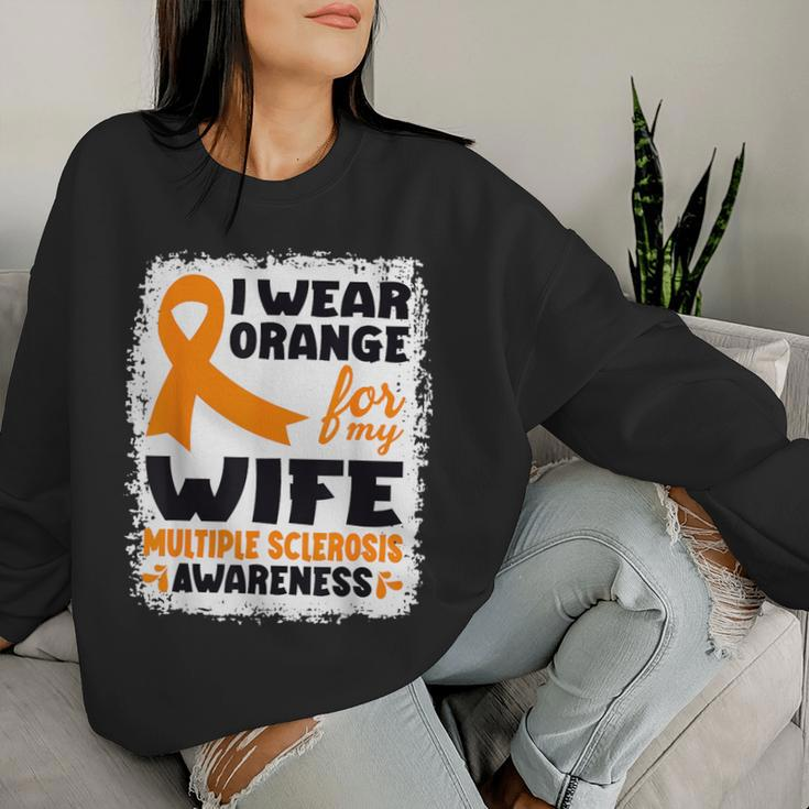 I Wear Orange For My Wife Ms Multiple Sclerosis Awareness Women Sweatshirt Gifts for Her