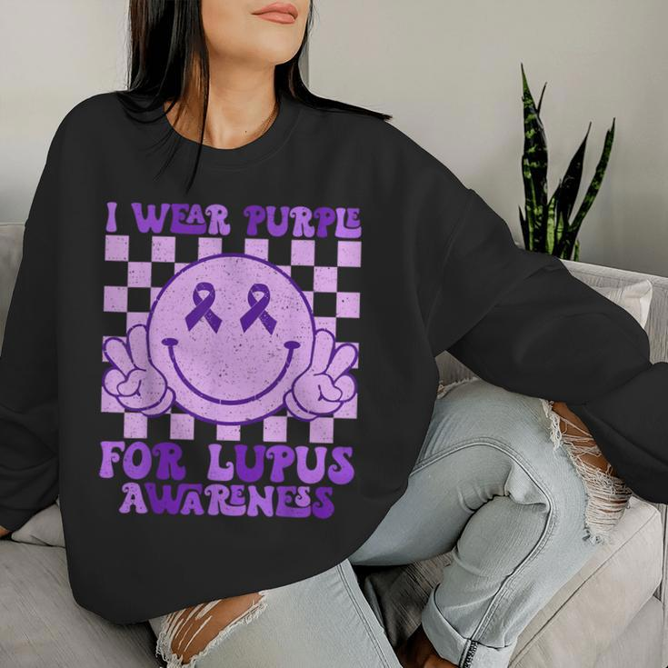 I Wear Purple For Lupus Awareness Purple Lupus Women Sweatshirt Gifts for Her