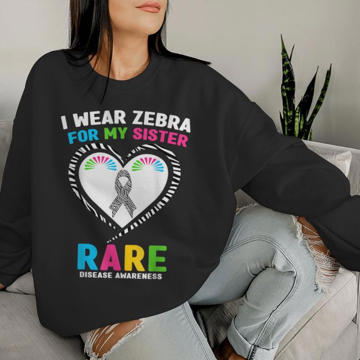 I Wear Zebra For My Sister Rare Disease Awareness Women Sweatshirt Gifts for Her