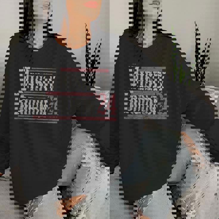 Whiskey Bourbon 2024 Democrat Or Republican Election Parody Women Sweatshirt Gifts for Her
