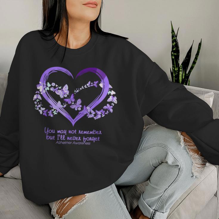 I Will Remember For You Butterfly Alzheimer's Awareness Women Sweatshirt Gifts for Her