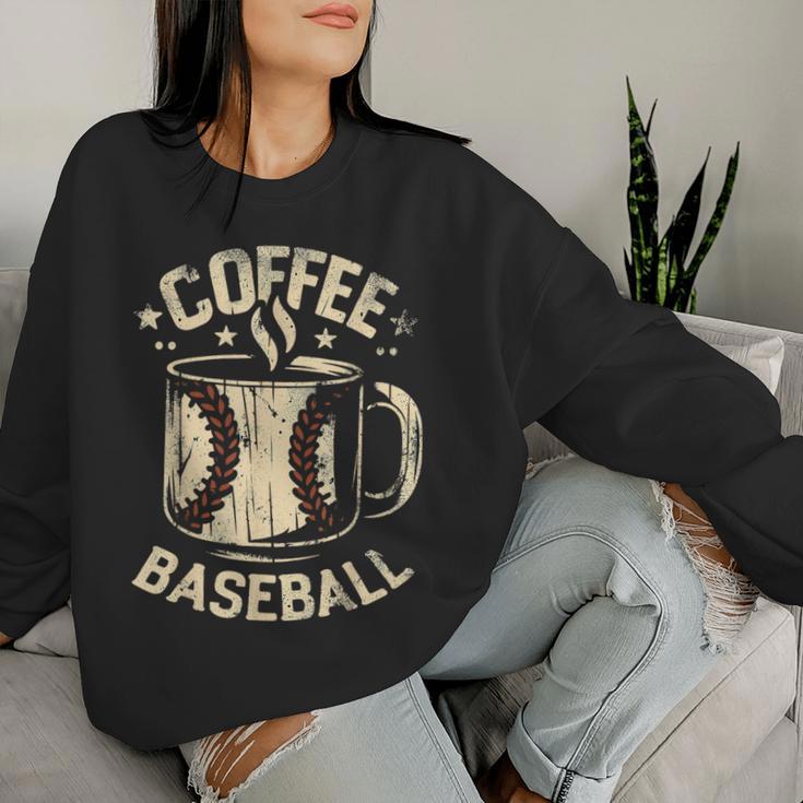 Wochenenden Kaffee Baseball Retro Baseball Mama Papa Sweatshirt Frauen Geschenke für Sie