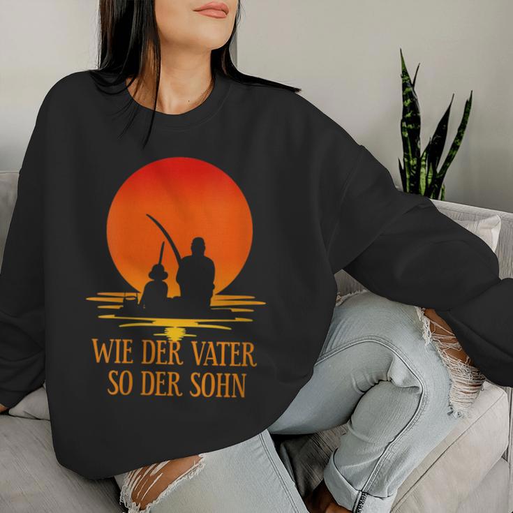 Women's With-Neck Wie Derater So Der Sohn Papa Angeln Angler Partner Sweatshirt Frauen Geschenke für Sie