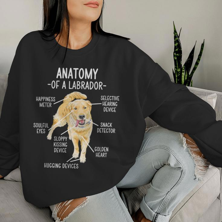 Yellow Chocolate Lab Black Fox Red Dad Mom Labrador Anatomy Women Sweatshirt Gifts for Her