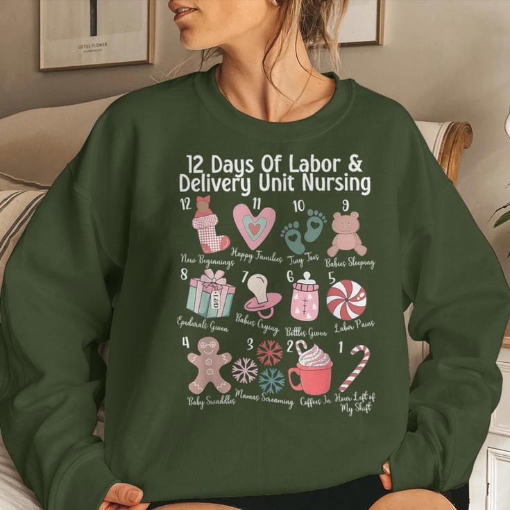 12 Days Of Labor And Delivery Unit Nursing Nurse Christmas Women Sweatshirt Gifts for Her