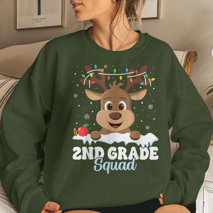 2Nd Grade Teacher Christmas Second Grade Squad Reindeer Xmas Women Sweatshirt Gifts for Her
