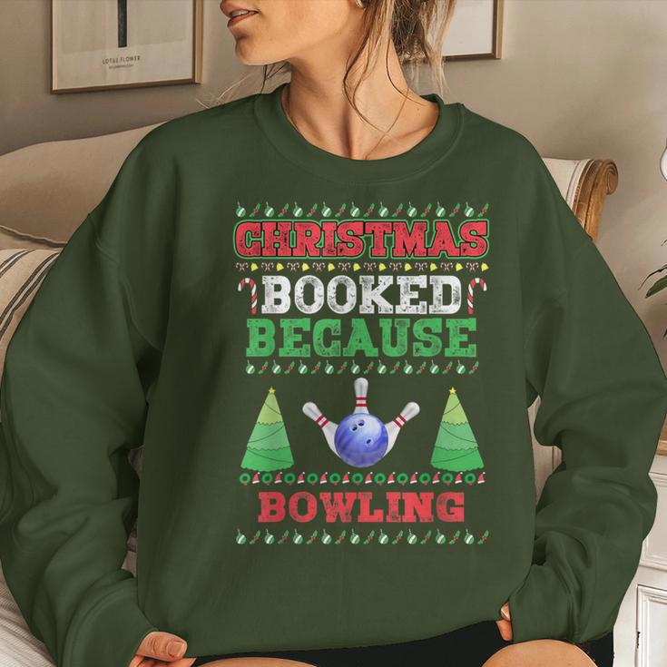 Christmas Booked Because Bowling Sport Lover Xmas Women Sweatshirt Gifts for Her