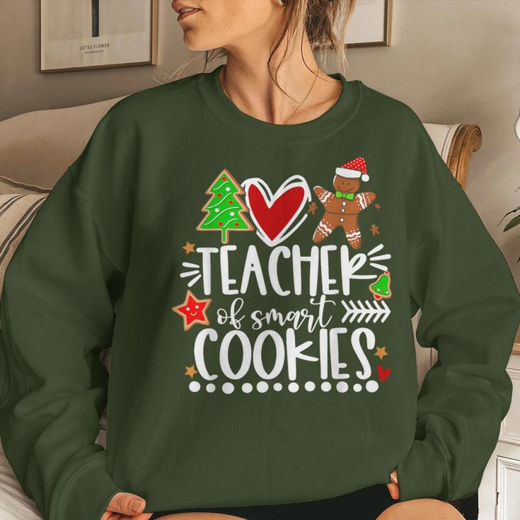 Christmas Teacher Of Smart Cookies Cute Gingerbread Women Sweatshirt Gifts for Her