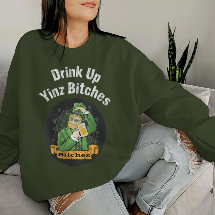 Drink Up Yinz Bitches Novelty Drinking Christmas Women Sweatshirt Gifts for Her