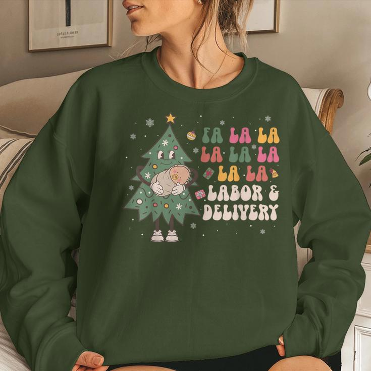 Fa La La La Labor And Delivery Nurse Christmas L&D Nursing Women Sweatshirt Gifts for Her