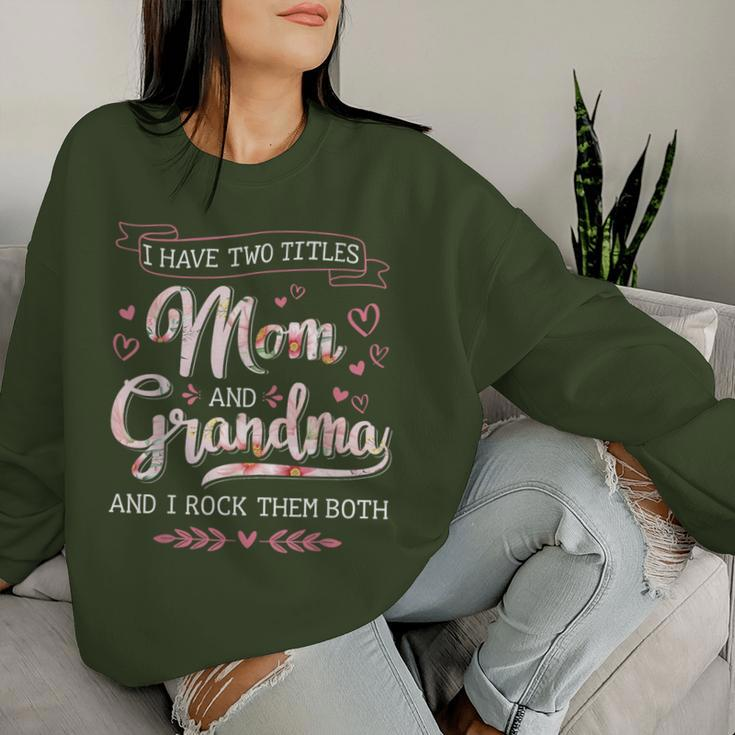 Two Titles Grandma Rock Christmas Birthday Women Sweatshirt Gifts for Her