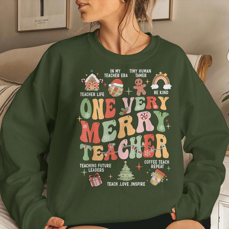 Xmas Holiday Very Merry Teacher Women Sweatshirt Gifts for Her