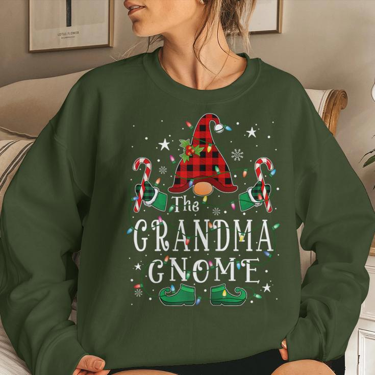 Grandma Gnome Buffalo Plaid Matching Family Xmas Pajamas Women Sweatshirt Gifts for Her