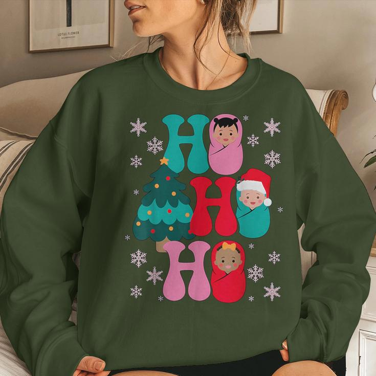 Ho Ho Ho Labor And Delivery Nurse Christmas Mother Baby Women Sweatshirt Gifts for Her