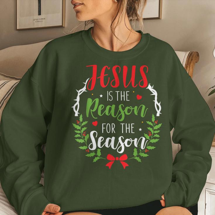 Jesus Is The Reason For The Season Christian Christmas Women Sweatshirt Gifts for Her