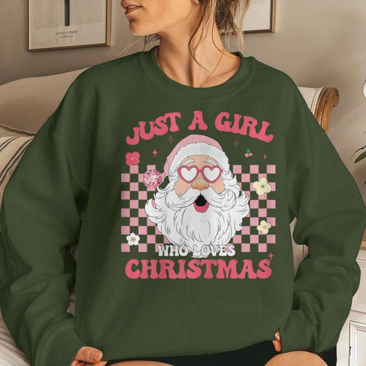 Just A Girl Who Loves Christmas Xmas Creative Santa Women Sweatshirt Gifts for Her
