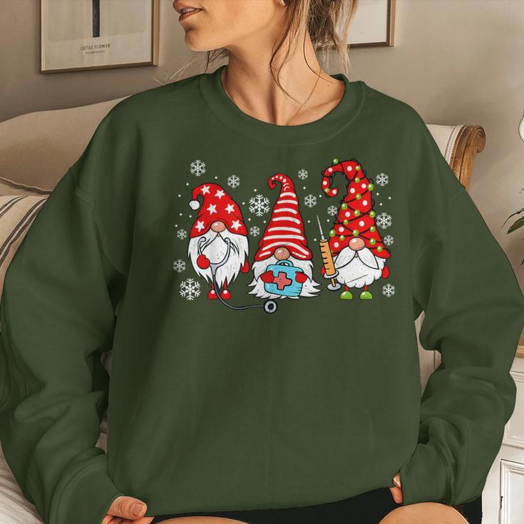 Nurse Christmas Gnomes Xmas Scrub Top Er Rn Nursing Gnomies Women Sweatshirt Gifts for Her