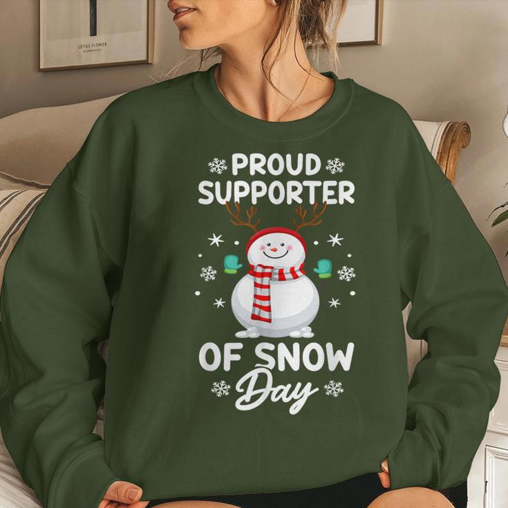 Proud Supporter Of Snow Days Teacher Merry Christmas Women Sweatshirt Gifts for Her