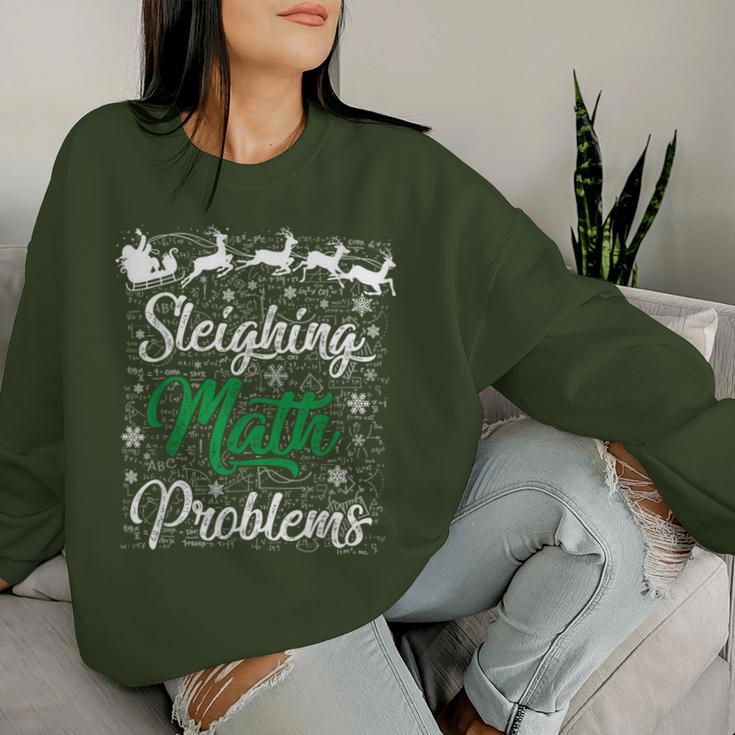 Sleighing Math Problem Xmas In Math Teacher Christmas Women Sweatshirt Gifts for Her