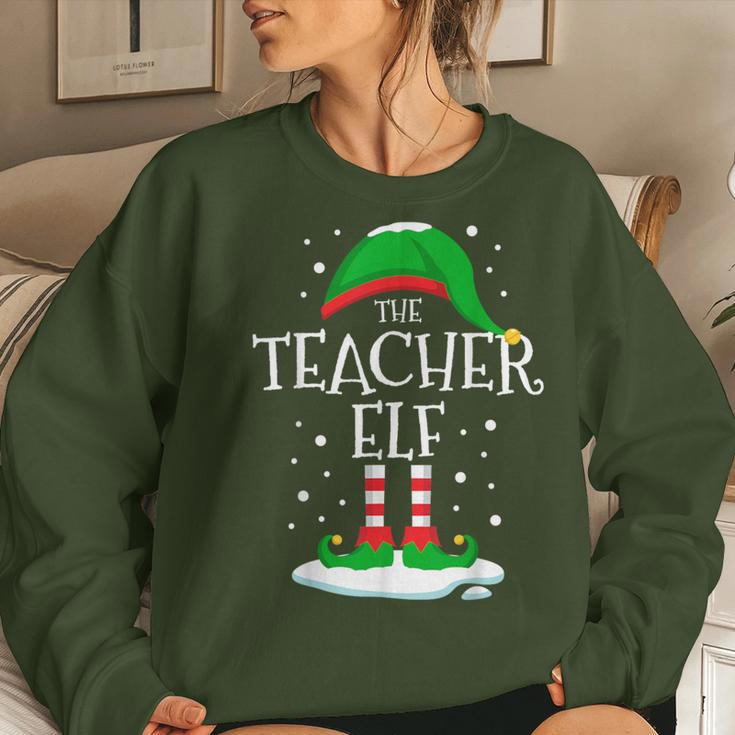 The Teacher Elf Christmas Family Matching Xmas Group Women Sweatshirt Gifts for Her