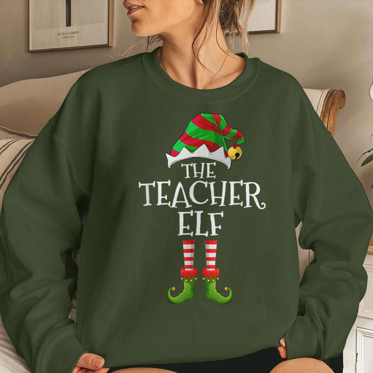 The Teacher Elf Matching Family Christmas Elf Women Sweatshirt Gifts for Her