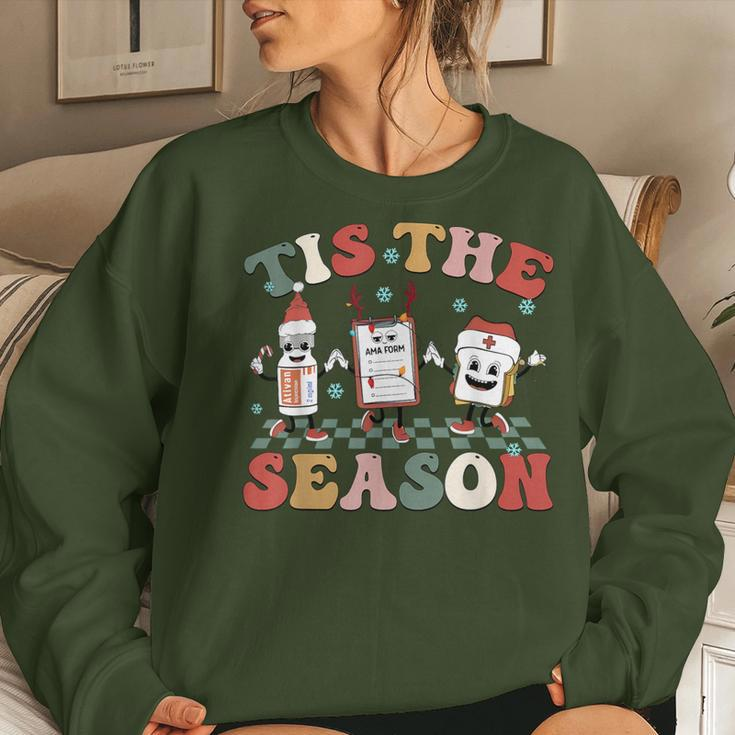 Tis The Season Christmas Pacu Er Icu Critical Care Nurse Women Sweatshirt Gifts for Her