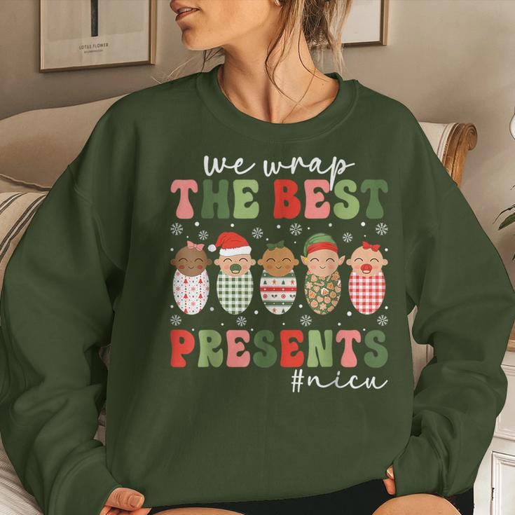 We Wrap The Best Presents Nicu Nurse Christmas Nurse Women Sweatshirt Gifts for Her