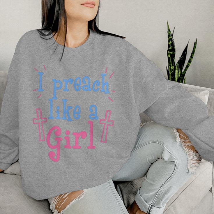 Female Pastor Preach Like A Girl Christmas Women Women Sweatshirt Gifts for Her