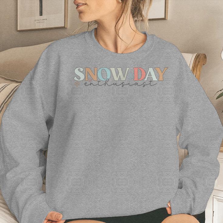 Retro Snow Day Enthusiast Christmas Teacher Winter Holiday Women Sweatshirt Gifts for Her