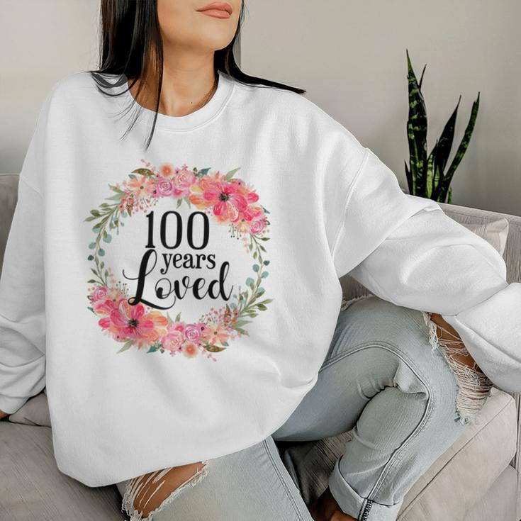 100Th Birthday 100 Years Old Loved Awesome Since 1921 Women Sweatshirt Gifts for Her