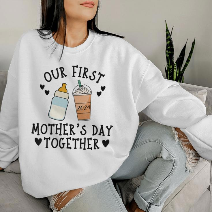 2024 Our First Mother's Day Together New Mom Coffee Lover Women Sweatshirt Gifts for Her