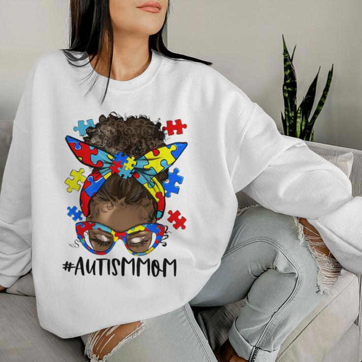 African Black Autism Mom Afro Mother Autism Awareness Women Sweatshirt Gifts for Her