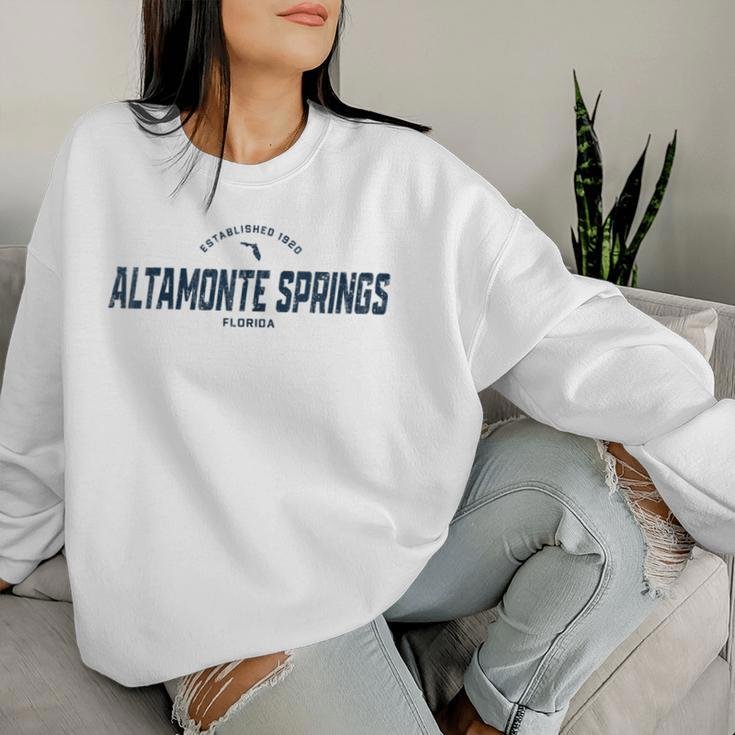 Altamonte Springs Florida Fl Vintage Athletic Navy Sports Lo Women Sweatshirt Gifts for Her