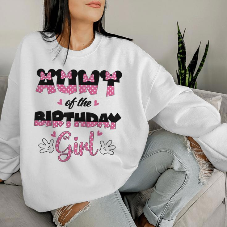 Aunt Of The Birthday Girl Mouse Family Matching Women Sweatshirt Gifts for Her
