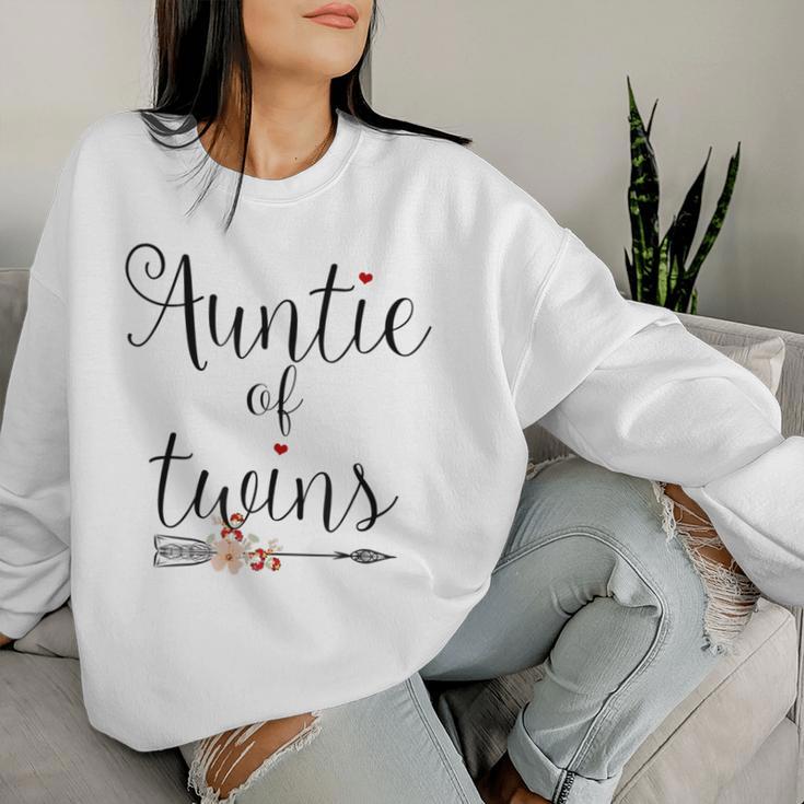 Auntie Of Twins Newborn Baby Reveal Twin Girls Boys Women Sweatshirt Gifts for Her