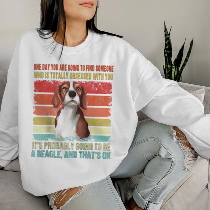 Beagle-Hund Mutter Papa Beagle Hundebesitzer Geschenke Für Frauen Männer Kinder Raglan Sweatshirt Frauen Geschenke für Sie