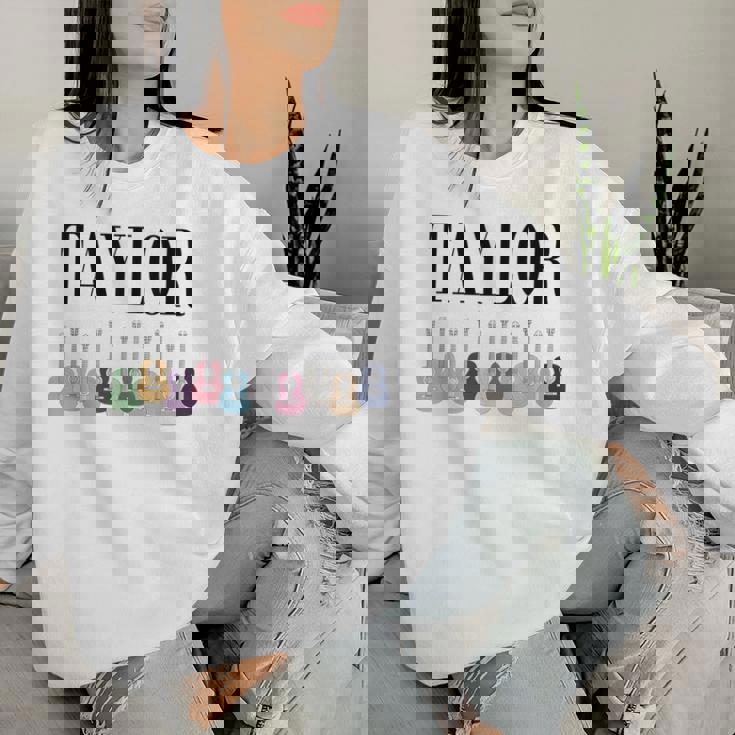 Boy Girl Groovy Taylor Personalized Name Birthday Bday Women Sweatshirt Gifts for Her