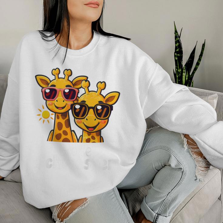 Children's With Big Sister Giraffe Motif Sweatshirt Frauen Geschenke für Sie