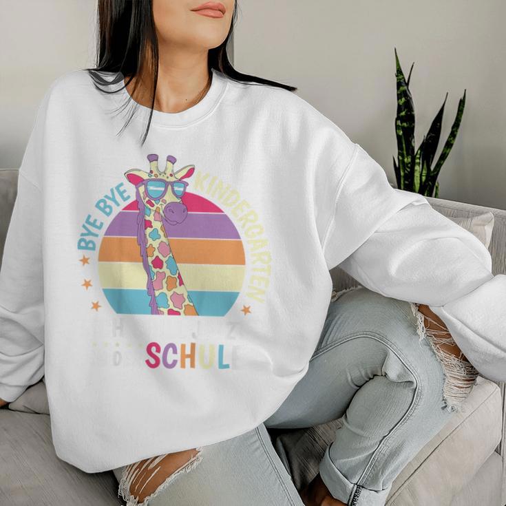 Children's Bye Kindergarten School Enrolment Giraffe Retro School Child Sweatshirt Frauen Geschenke für Sie