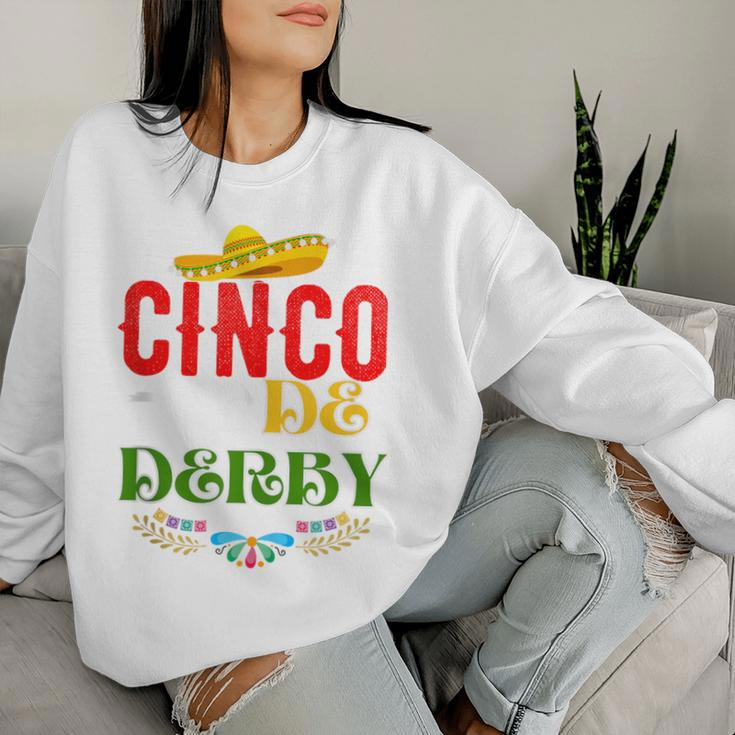 Cinco De Derby Mexico Cinco De Mayo Horse Racing Women Sweatshirt Gifts for Her